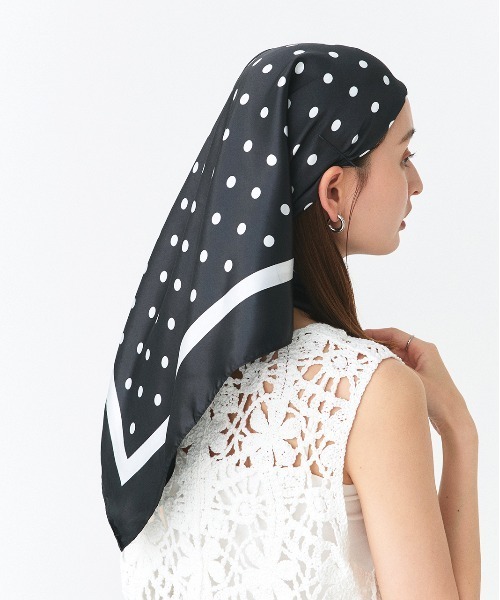 ad thie（アドティエ） スカーフ バンダナ 大判 ドットスカーフ