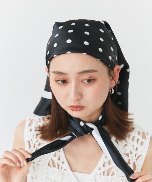 ad thie（アドティエ） スカーフ バンダナ 大判 ドットスカーフ