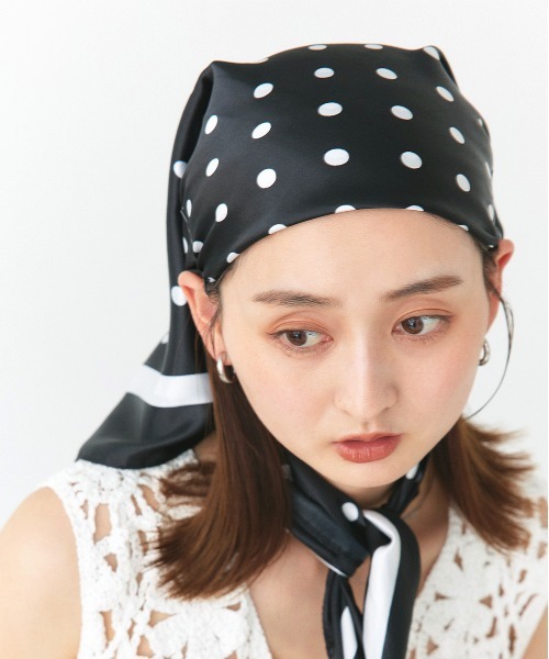 ad thie（アドティエ） スカーフ バンダナ 大判 ドットスカーフ