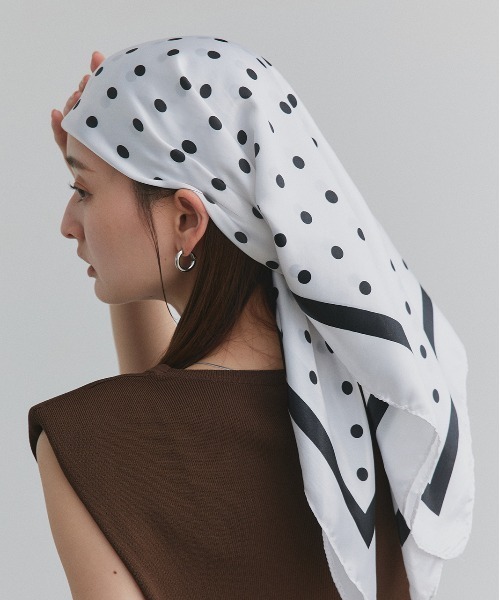 ad thie（アドティエ） スカーフ バンダナ 大判 ドットスカーフ