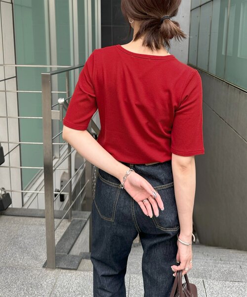 Discoat（ディスコート） tシャツ リブヘンリープルオーバー5分袖「WEB