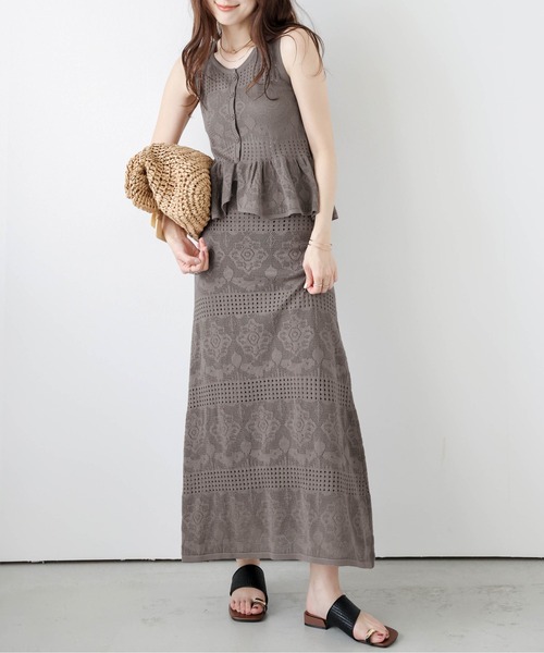レザレクション ニットセットアップ フェザードレープニットセットアップ-short & regular | 小柄