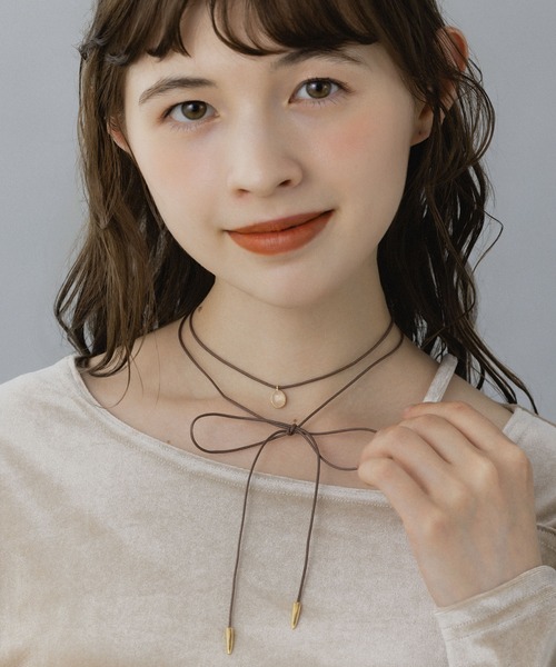 LA MUe チョーカー 「LA MUe」ストーン付きコードチョーカー