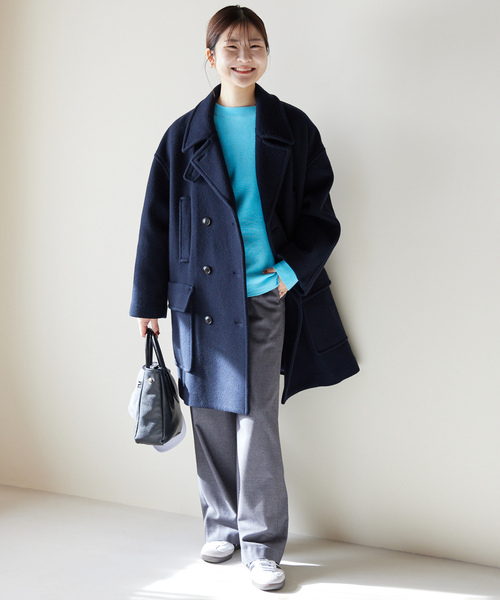 「SLOBE IENA」 ピーコート 38 ネイビー レディース_画像9