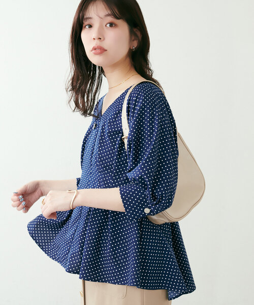 「natural couture」 半袖ブラウス FREE オフホワイト レディース_画像9