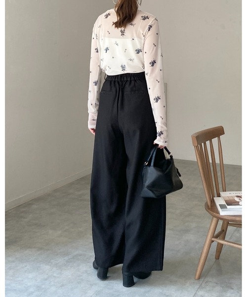 She's Closet tシャツ クルーネック長袖フラワープリント花柄