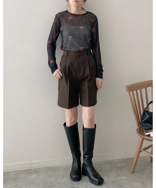 She's Closet tシャツ クルーネック長袖フラワープリント花柄