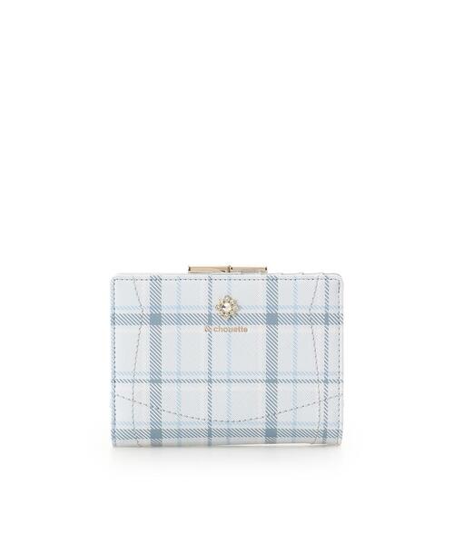 & chouette（アンドシュエット） 財布 チェックビジュー折財布