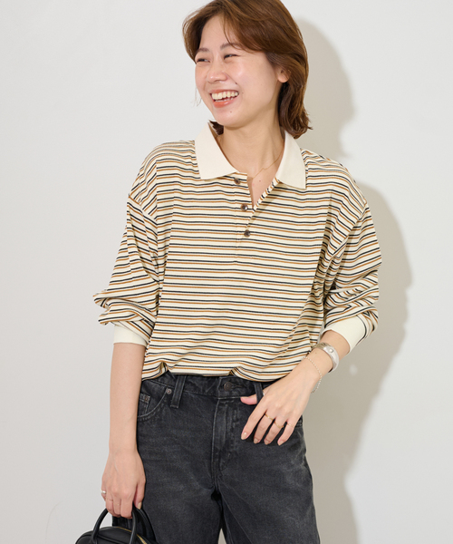 ジャーナルスタンダード レリューム（JOURNAL STANDARD relume）/ワッフルボーダー襟付きプルオーバー JOURNAL STANDARD relume（ジャーナルスタンダード レリューム） t
