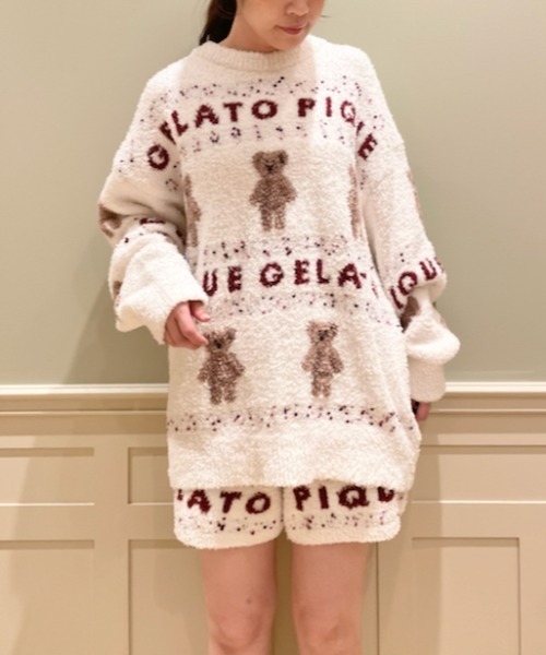 GELATO PIQUE ホワイト長袖ニット gelato pique（ジェラートピケ） 長袖ニット ONE SIZE ホワイト