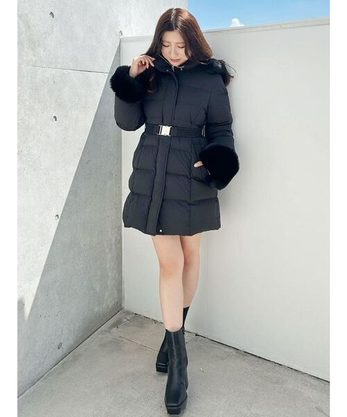 MERCURYDUO ダウンコート ダウンジャケット フェイクファー付き