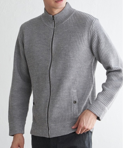 ikka（イッカ） セーター ニット スタンドジップニットブルゾン メンズ