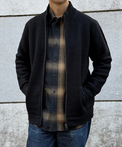 ikka（イッカ） セーター ニット スタンドジップニットブルゾン メンズ