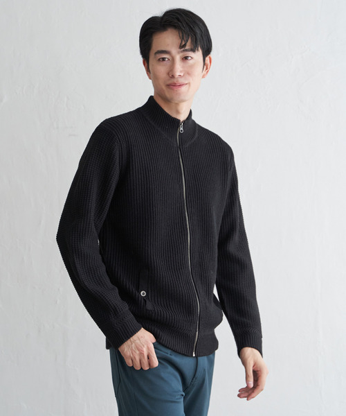 ikka（イッカ） セーター ニット スタンドジップニットブルゾン メンズ
