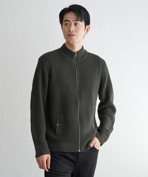 ikka（イッカ） セーター ニット スタンドジップニットブルゾン メンズ