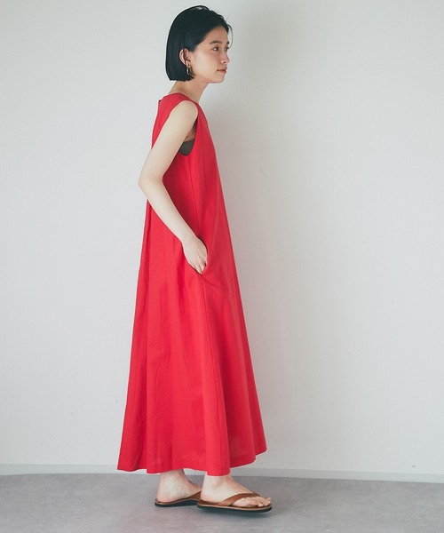 「RIVE DROITE」 ノースリーブワンピース FREE レッド レディース_画像2