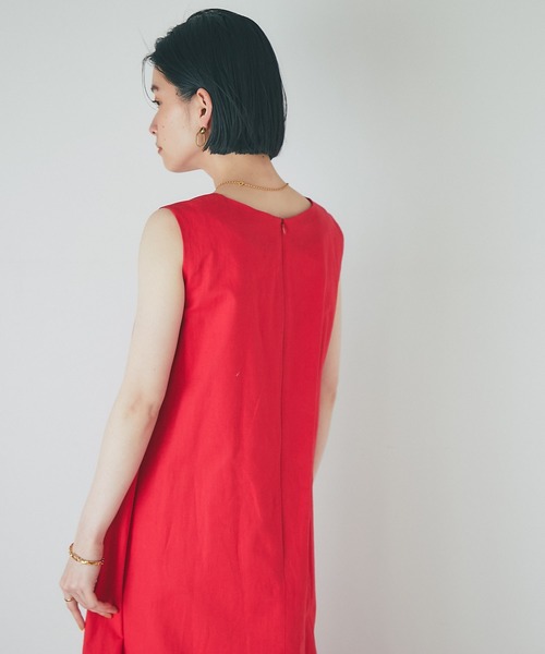 「RIVE DROITE」 ノースリーブワンピース FREE レッド レディース_画像4