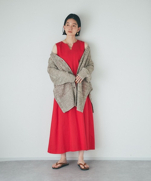 「RIVE DROITE」 ノースリーブワンピース FREE レッド レディース_画像5