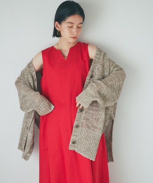 「RIVE DROITE」 ノースリーブワンピース FREE レッド レディース_画像6