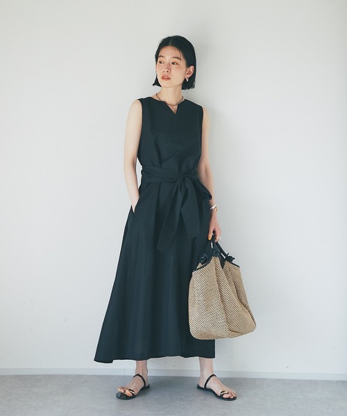 「RIVE DROITE」 ノースリーブワンピース FREE レッド レディース_画像8