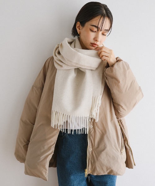 evernavy マフラー ストール ウールリバーシブル大判ストール「60