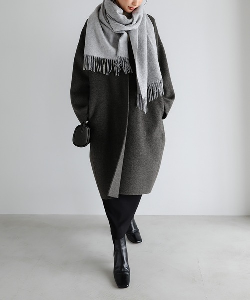 evernavy マフラー ストール ウールリバーシブル大判ストール「60