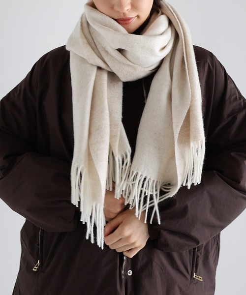 evernavy マフラー ストール ウールリバーシブル大判ストール「60
