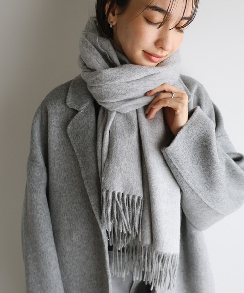 evernavy マフラー ストール ウールリバーシブル大判ストール「60
