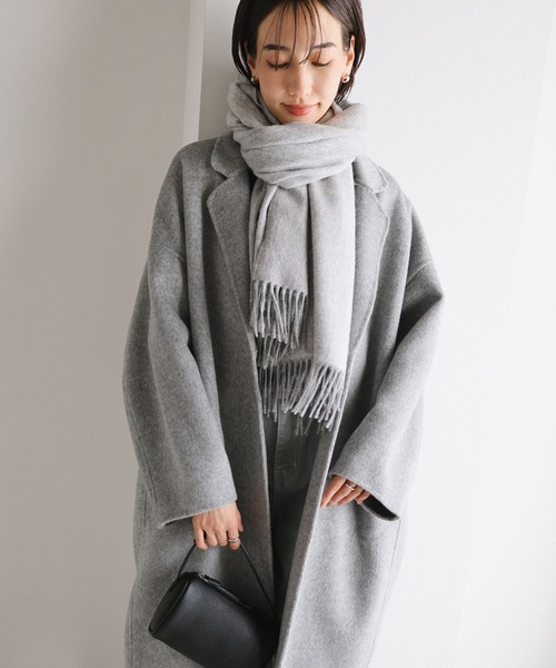 evernavy マフラー ストール ウールリバーシブル大判ストール「60