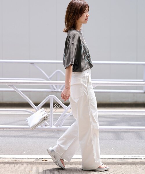 「THE DAY ON THE BEACH」 半袖Tシャツ FREE グレー レディース_画像4