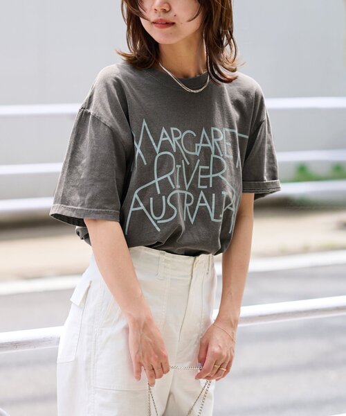 「THE DAY ON THE BEACH」 半袖Tシャツ FREE グレー レディース_画像7