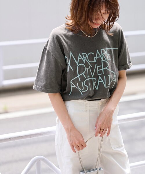 「THE DAY ON THE BEACH」 半袖Tシャツ FREE グレー レディース_画像8
