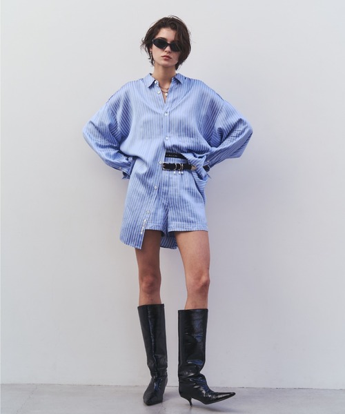 ジョゼムーンサテンストライプシャツ　JOSE MOON JOSE MOON（ジョゼムーン） ブラウス シャツ JOSEMOON SATIN STRIPE