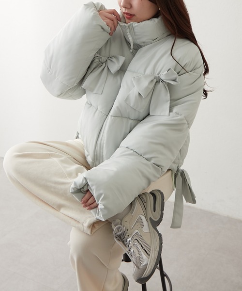 ANOTHER BRANCH OLIVE des OLIVE ブルゾン アウター 2WAYリボン中綿