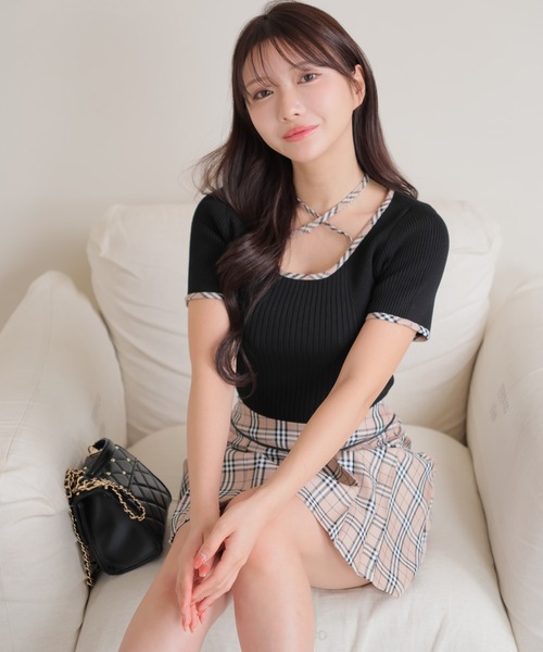「LIPSERVICE」 半袖ニット FREE ホワイト レディース_画像8
