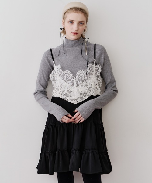 【新品】黒J1U by LA BELLE ETUDE Aラインビスチェチュニック LA BELLE ETUDE Aラインビスチェチュニック J1U by LA BELLE ETUDE