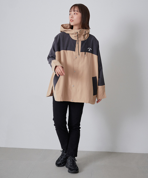 「KANGOL SPORT」 マウンテンパーカー LL ブラック×ブラック レディース_画像2