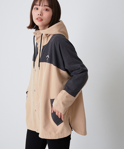 「KANGOL SPORT」 マウンテンパーカー LL ブラック×ブラック レディース_画像4