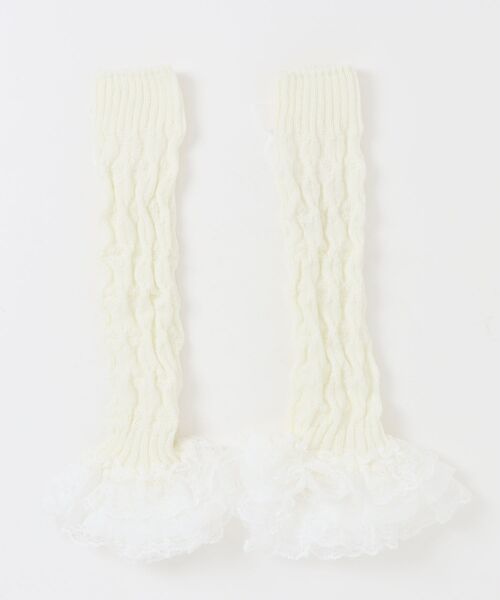 Mayree レッグウォーマー 「urge select」レース リボン ニット レッグ Mayree レッグウォーマー 「urge select」レース リボン ニット レッグ