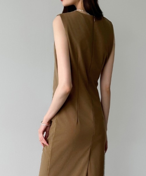 「COCOMOMO」 ノースリーブワンピース S グレー レディース_画像5