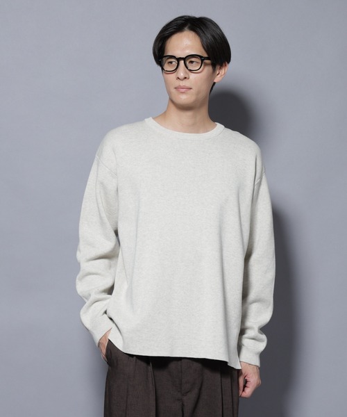 美品 ヌウノ nuuno. コットンニットプルオーバー/オフホワイト キナリ ワイド セーター 長袖 トップス【2400014344523】 スプリングセール】美品 ヌウノ nuuno. コットンニットプルオーバー
