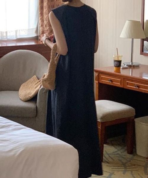 「CADBURY」 ノースリーブワンピース FREE グリーン レディース_画像3