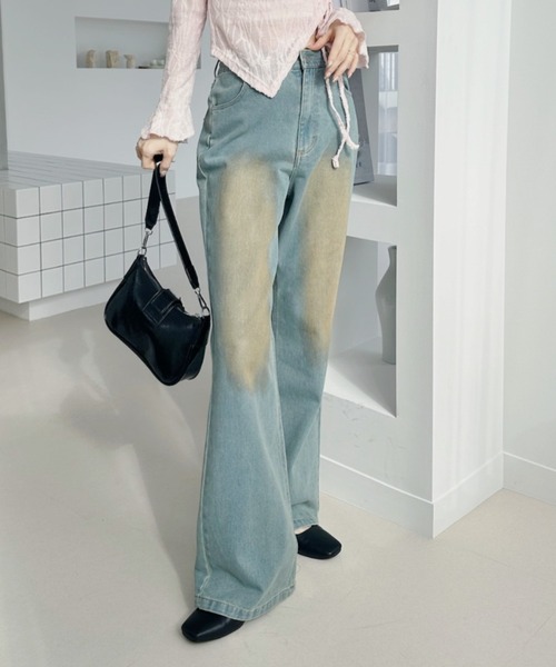 Ada. ジーンズ デニム デニムパンツ ヴィンテージ風 ウォッシュ加工