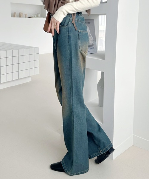Ada. ジーンズ デニム デニムパンツ ヴィンテージ風 ウォッシュ加工