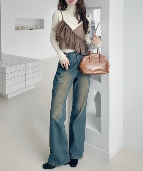 Ada. ジーンズ デニム デニムパンツ ヴィンテージ風 ウォッシュ加工