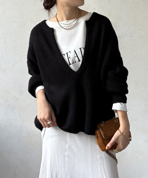 DouDou（ドゥドゥ） ニット セーター ウール混スキッパープルオーバー