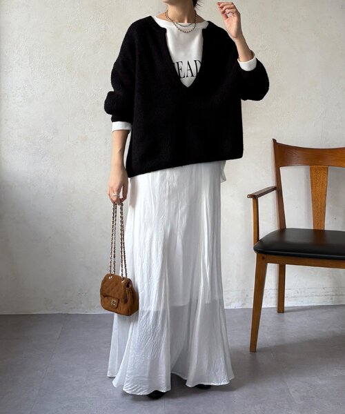 DouDou（ドゥドゥ） ニット セーター ウール混スキッパープルオーバー