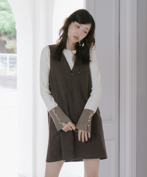 archives（アルシーヴ） ジャンパースカート 2wayVネックミニ