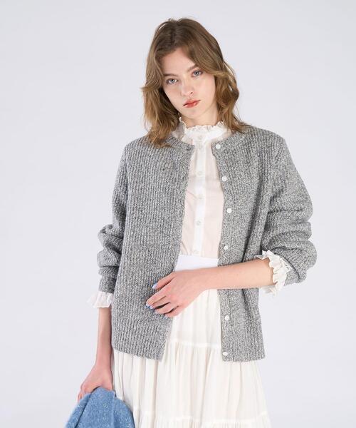 To b. by agnes カーディガン メランジニット レディース : ZOZOTOWN