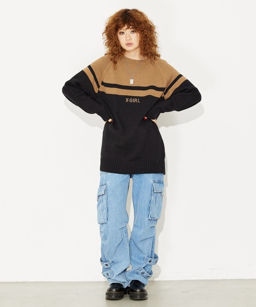 「X-girl」 カーゴパンツ X-SMALL ライトインディゴブルー レディース_画像8